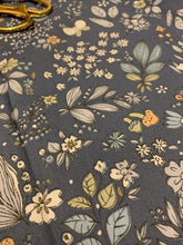 Load image into Gallery viewer, Half- Cobalt Blue Floral cotton twill
