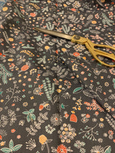 Load image into Gallery viewer, Half- Dark Blue Floral cotton twill
