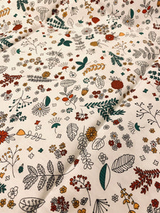 Half- White Floral cotton twill