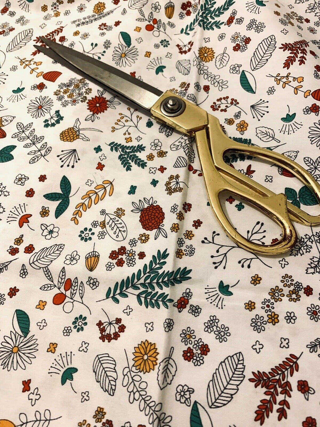 Half- White Floral cotton twill