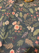 Load image into Gallery viewer, Half- Aqua Blue Floral Cotton twill
