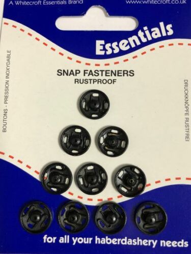 Black metal snaps - 10mm