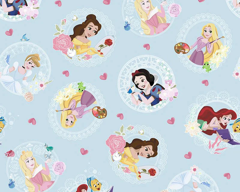Disney Party Princess Love hearts-Half Metre