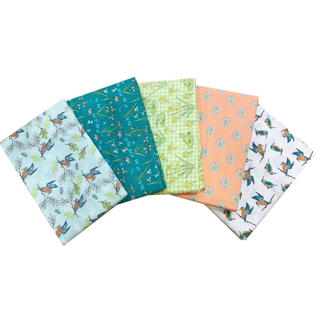 5 x 1 Metre lengths- Lily Pads with birds