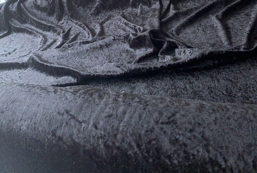 Black crushed stretched velvet-Metre