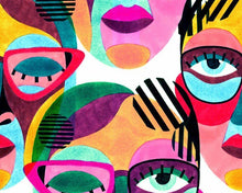 Load image into Gallery viewer, Abstract Faces/Half Metre
