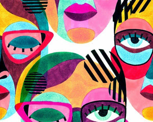 Abstract Faces/Half Metre