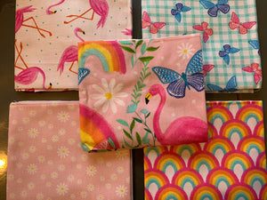 5 x Fat Quarters Flamingos