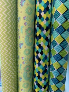 Lime floral- Half Metre