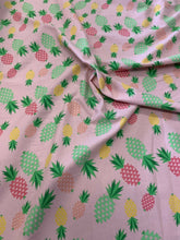 Load image into Gallery viewer, Pineapples on pink -Half Metre
