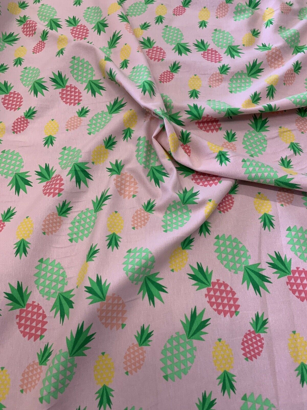 Pineapples on pink -Half Metre